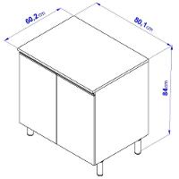Balcão Bartira Cristal em MDP com 2 Portas e 1 Prateleira, 80,1 cm de largura - Lâmina de Mel/Azul Royal - 5