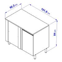 Balcão Bartira Cristal em MDP de Canto com 1 Porta e 1 Prateleira, 101 cm de largura - Lâmina de Mel/Azul Royal - 5