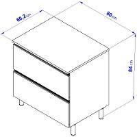 Balcão Bartira Cristal em MDP com 2 Gavetões, 80cm de largura - Lâmina de Mel/Azul Royal - 4