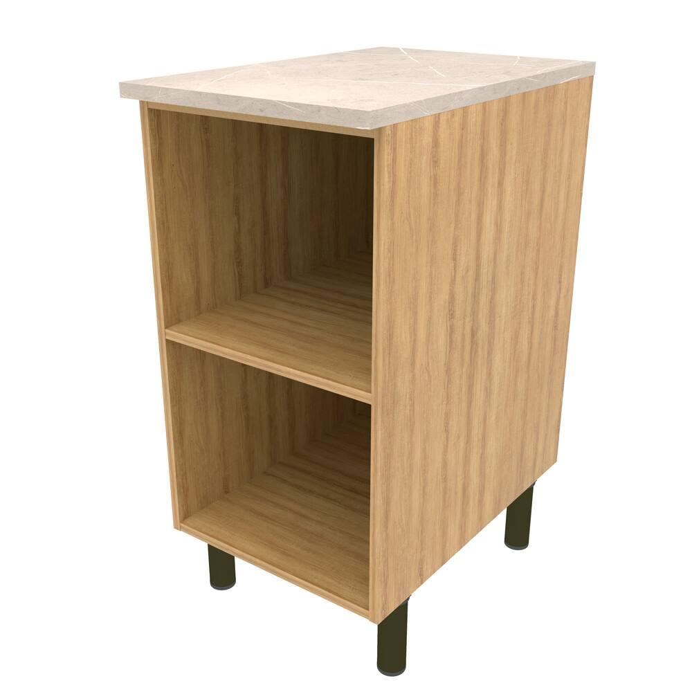 Balcão Bartira Cristal em MDP com 1 Porta, 40cm de Largura - Lâmina de Mel/Azul Royal - 2