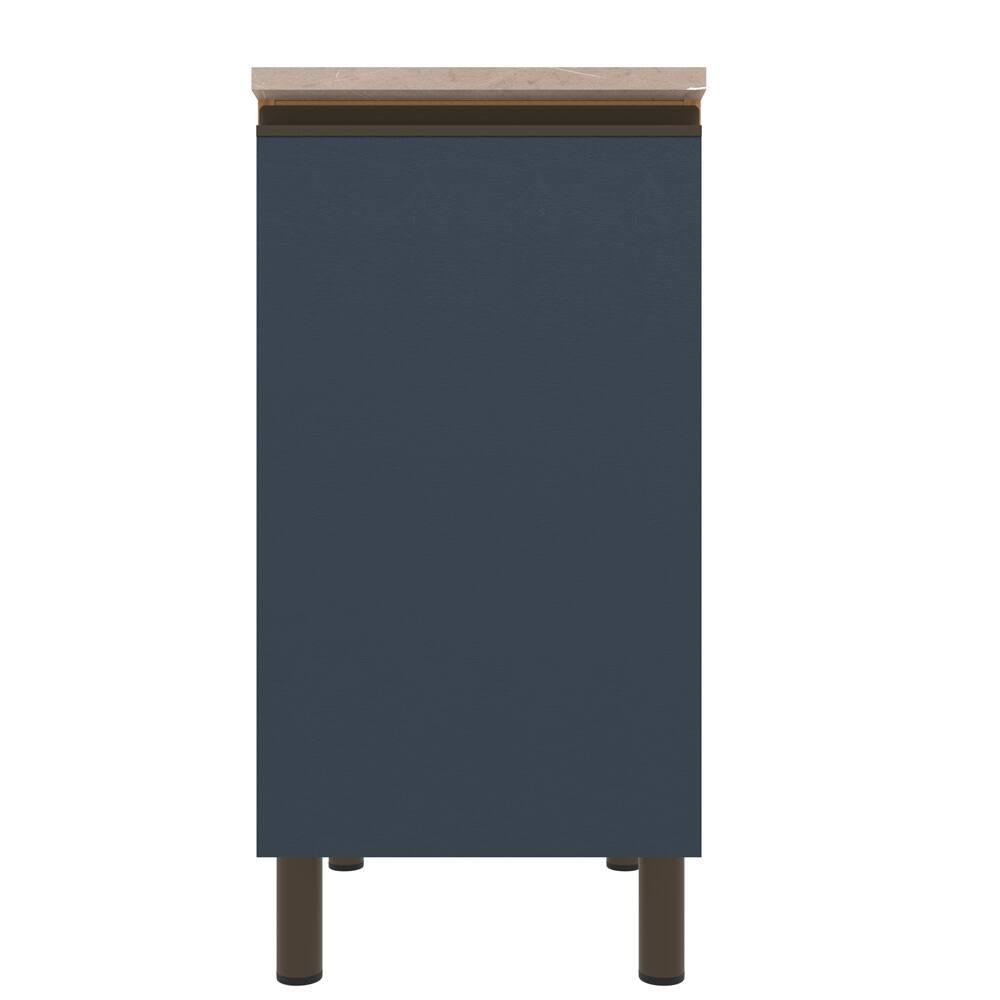 Balcão Bartira Cristal em MDP com 1 Porta, 40cm de Largura - Lâmina de Mel/Azul Royal - 4