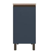 Balcão Bartira Cristal em MDP com 1 Porta, 40cm de Largura - Lâmina de Mel/Azul Royal