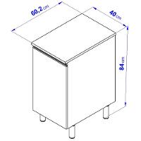 Balcão Bartira Cristal em MDP com 1 Porta, 40cm de Largura - Lâmina de Mel/Azul Royal - 5