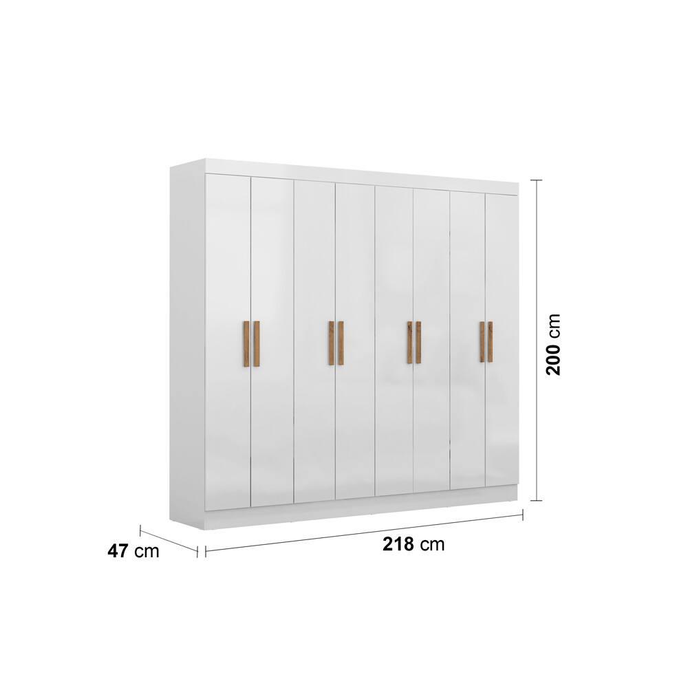 Guarda-Roupa Maxel New Royale com 8 Portas, 4 Gavetas e 6 Prateleiras - 218cm de largura - 4