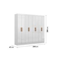 Guarda-Roupa Maxel New Royale com 8 Portas, 4 Gavetas e 6 Prateleiras - 218cm de largura - 4