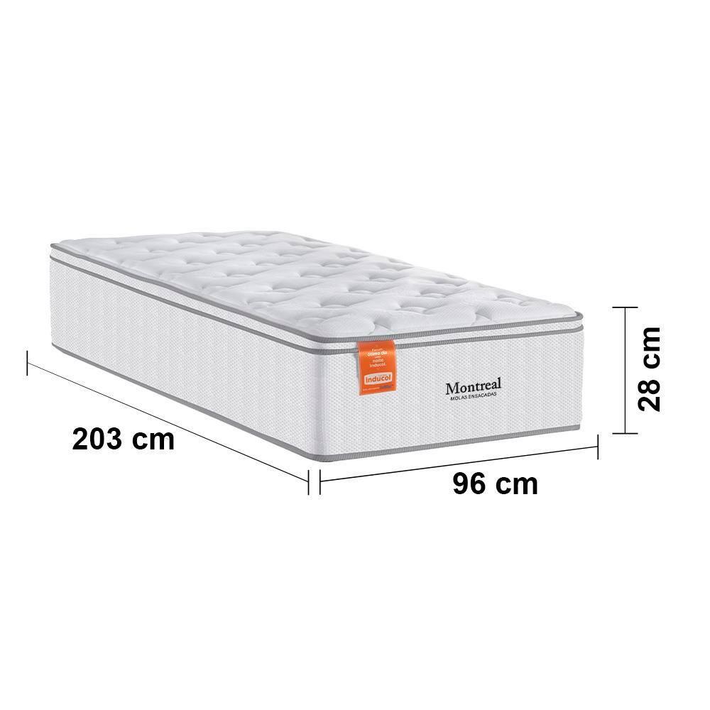 Colchão Solteirão Inducol Montreal com Europillow e Revestimento em Tecido Malha 28x96x203cm - Branco - 3