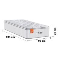 Colchão Solteirão Inducol Montreal com Europillow e Revestimento em Tecido Malha 28x96x203cm - Branco - 3