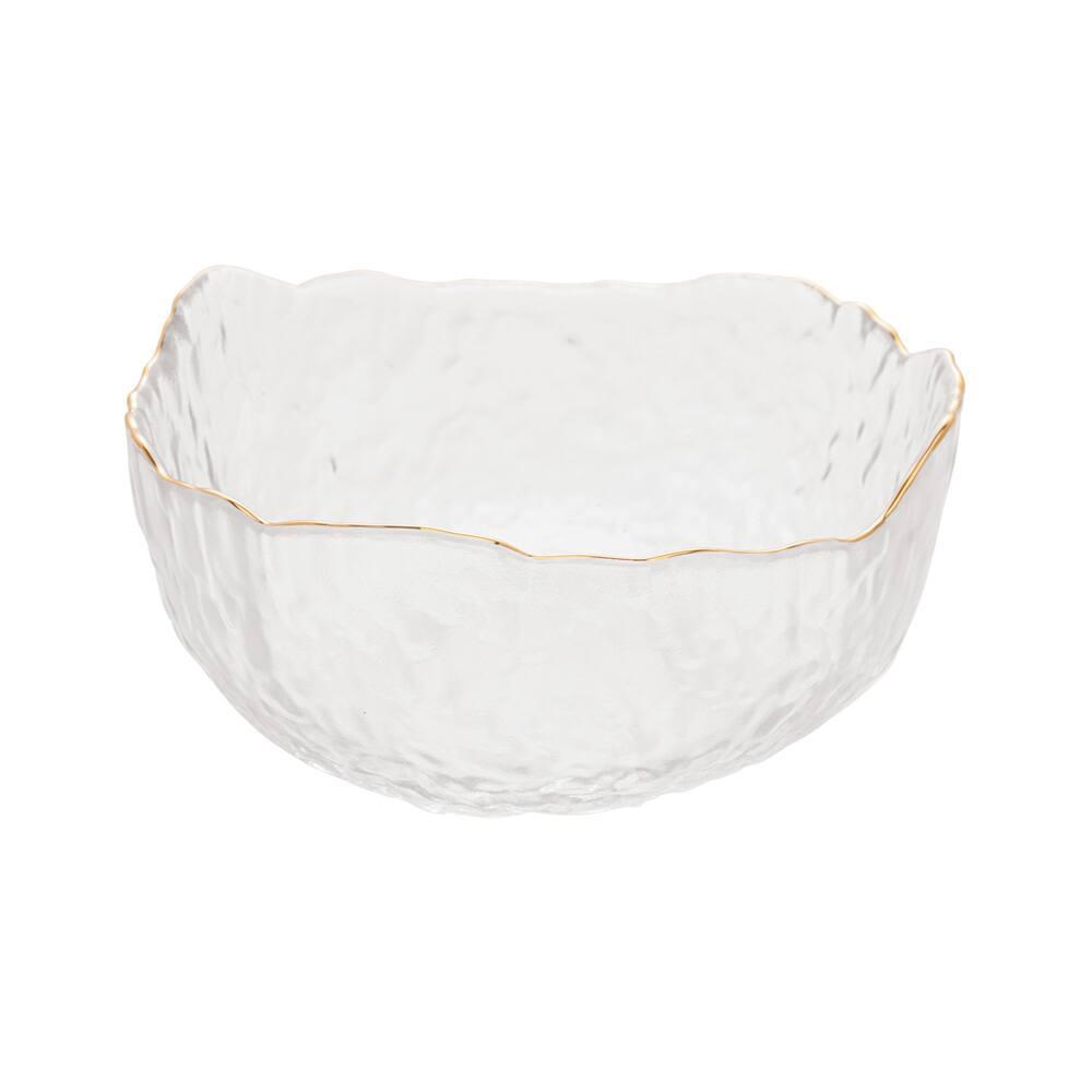 Bowl de Cristal Wolff Taj Martelado com Borda Dourada – 8x17cm (AxP) - 1