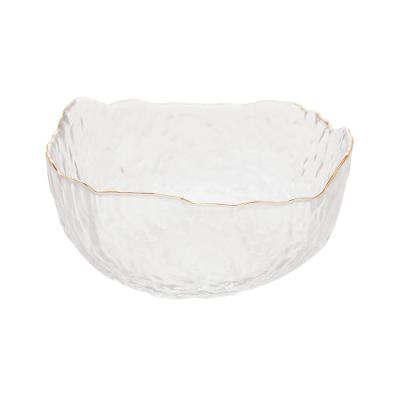 Bowl de Cristal Wolff Taj Martelado com Borda Dourada – 8x17cm (AxP)