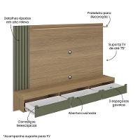 Painel Presence Artely com 1 prateleira para TVs de até 75 polegadas