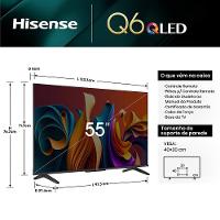 Smart TV 55" UHD 4K QLED Hisense 55Q6N Google TV com HDR10+, Dolby Atmos, Sports Mode, Game Mode Plus e Compatível com Alexa - 6