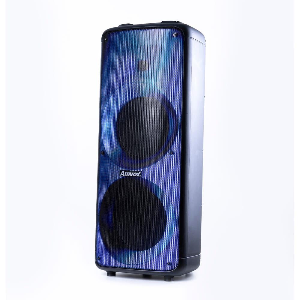 Caixa de Som Amplificada Amvox Party Vox Prime Bivolt com Bluetooth, Alça, 2 woofers de 10", 1 tweeter de 3" e Display de LED 2000W - Preta - 2