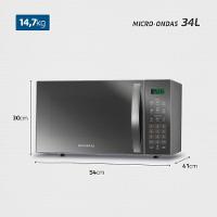 Forno de Micro-ondas Mondial Line MO-02-34-E com Função Manter Aquecido Cinza Espelhado - 34L - 9