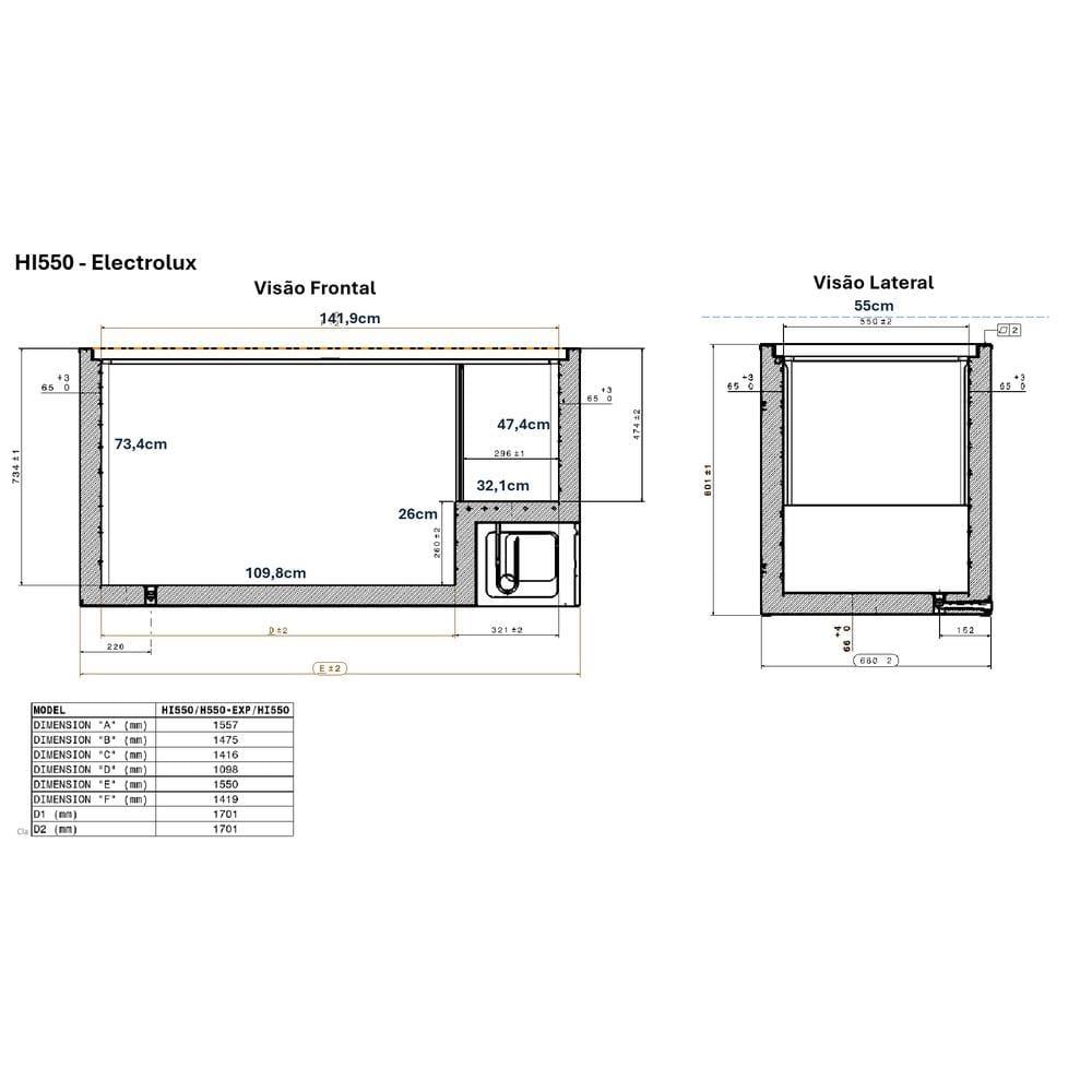 Freezer Horizontal Electrolux HI550 com Tecnologia Inverter, Pés com Rodízio, Gás Refrigerante R600a e Degelo Manual Branco – 513 litros - 8