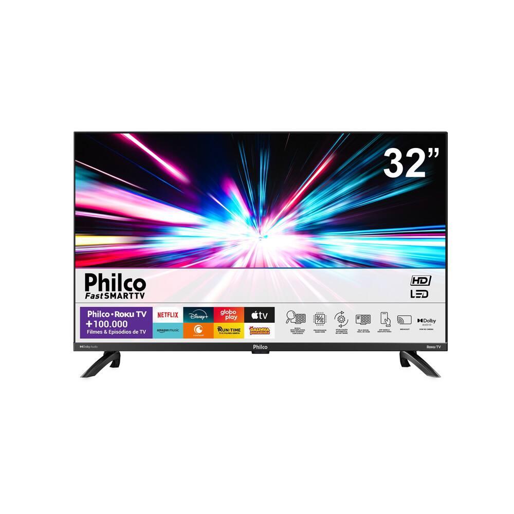 Smart TV 32" Philco HD DLED PTV32G7PR2CGB com Sistema Operacional Roku TV, Processador Quad Core, HDMI e Dolby Audio - 1