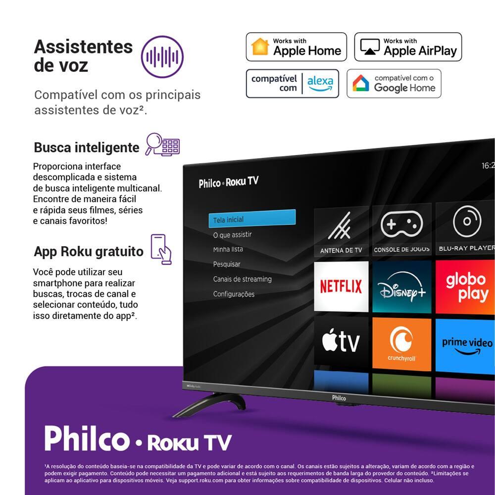 Smart TV 32" Philco HD DLED PTV32G7PR2CGB com Sistema Operacional Roku TV, Processador Quad Core, HDMI e Dolby Audio - 5