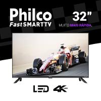 Smart TV 32" Philco HD DLED PTV32G7PR2CGB com Sistema Operacional Roku TV, Processador Quad Core, HDMI e Dolby Audio