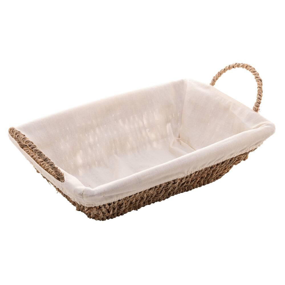 Cesta Retangular em Sisal Wolff com Forro em Tecido e Alça - 13,5x21x36cm (AxLxP) - 1