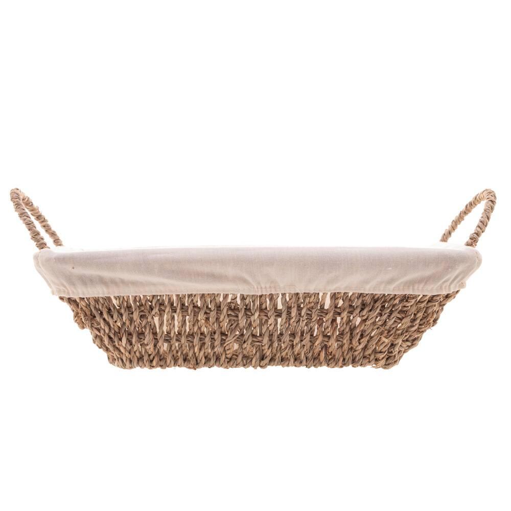 Cesta Retangular em Sisal Wolff com Forro em Tecido e Alça - 13,5x21x36cm (AxLxP) - 3
