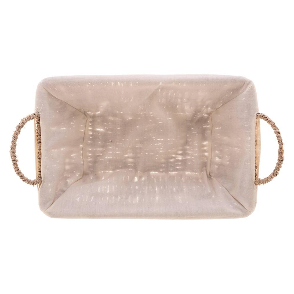 Cesta Retangular em Sisal Wolff com Forro em Tecido e Alça - 13,5x21x36cm (AxLxP) - 4