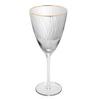 Conjunto de Taças para Vinho Wolff com Borda Dourada Lines 400 ml em Vidro – 2 Peças - 2