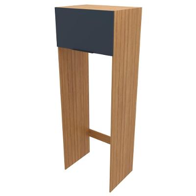 Armário para Geladeira Bartira Cristal com Lateral, 1 Porta e 80cm de largura - Lâmina Mel/Azul Royal