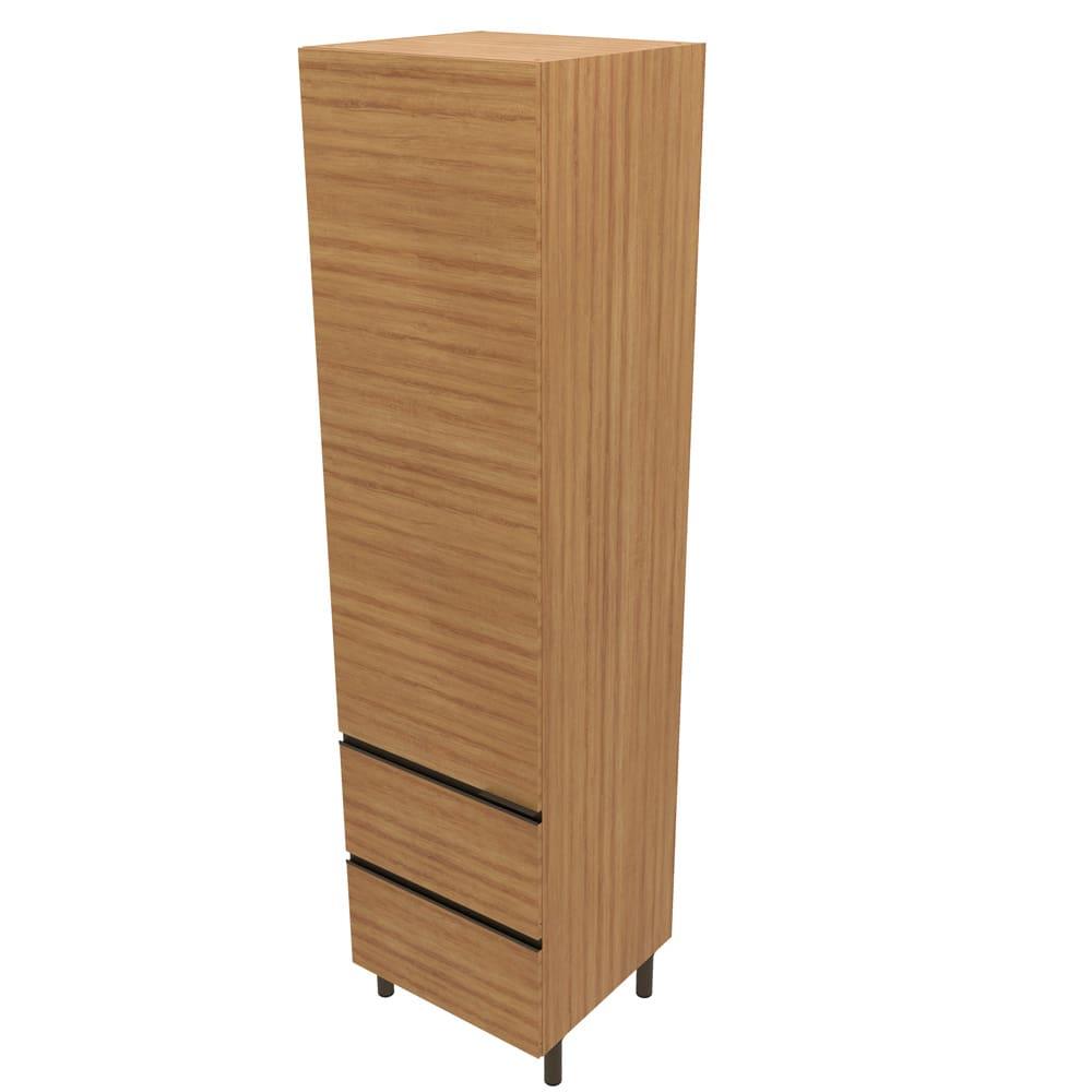 Paneleiro Bartira Cristal com 1 Porta, 2 Gavetões e 4 Prateleiras – 60cm de largura - 1