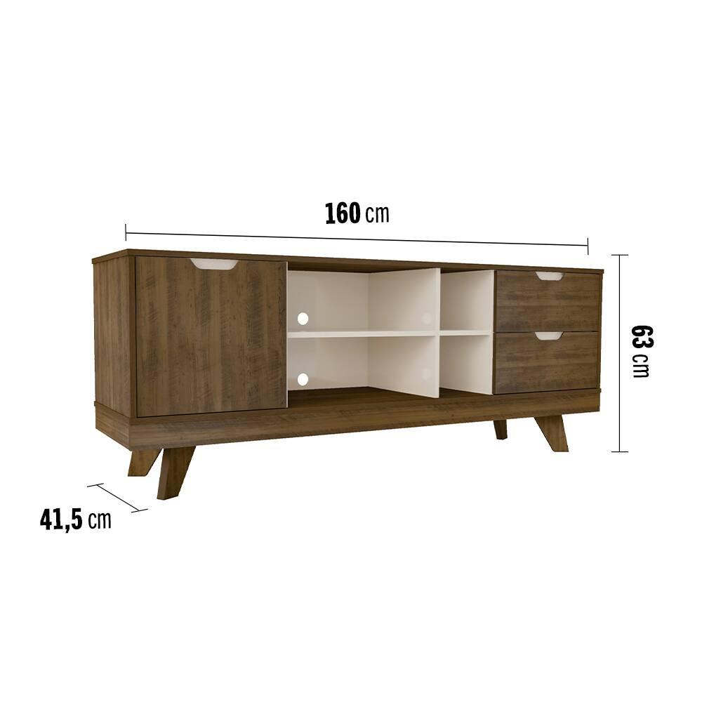 Rack Michigan Artely com 2 gavetas e 4 nichos para TVs de até 65 polegadas - 9
