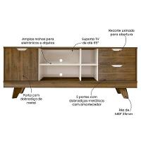 Rack Michigan Artely com 2 gavetas e 4 nichos para TVs de até 65 polegadas - 7