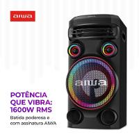 Torre de Som Aiwa T1W-02 com Bluetooth, Iluminação RGB e Entrada USB - 1600W RMS - Bivolt - 2