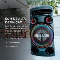 Torre de Som Aiwa T1W-02 com Bluetooth, Iluminação RGB e Entrada USB - 1600W RMS - Bivolt - 3