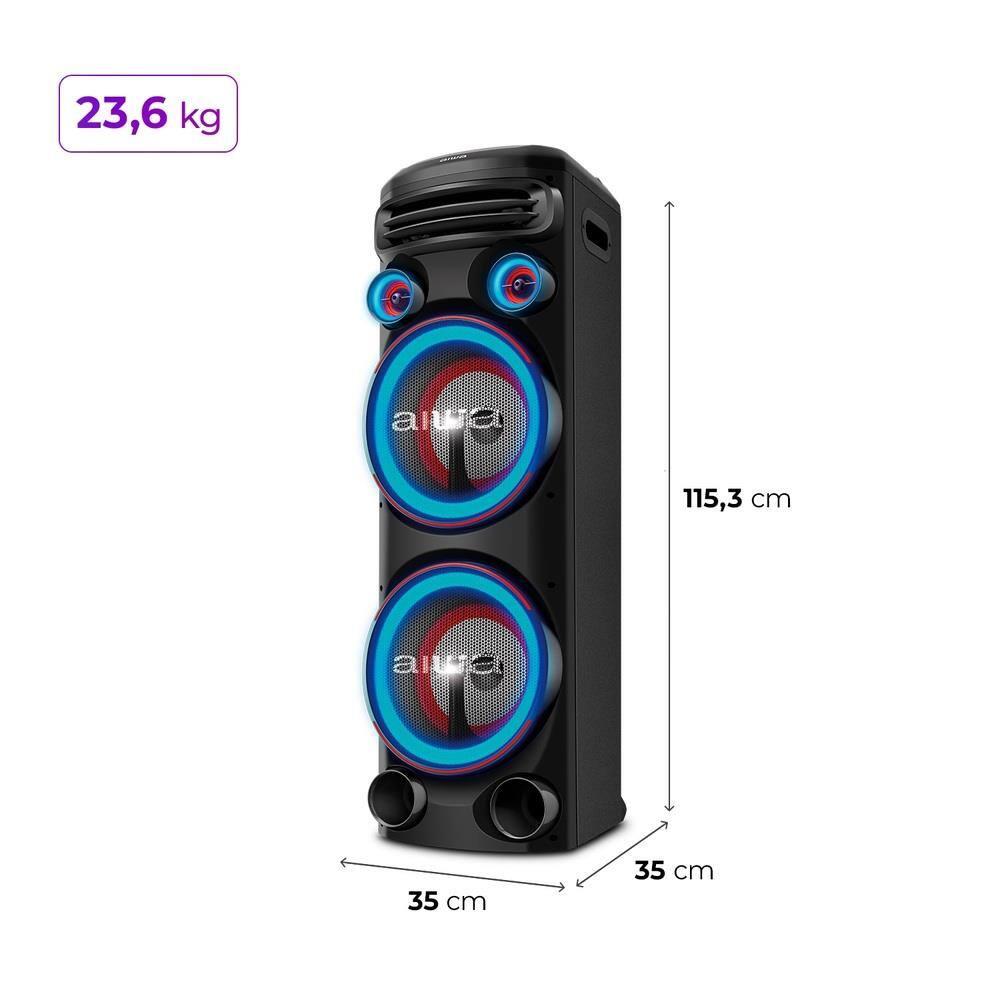 Torre de Som AIWA T2W-02 2300W Woofers 10" Bluetooth RGB Bivolt - 9