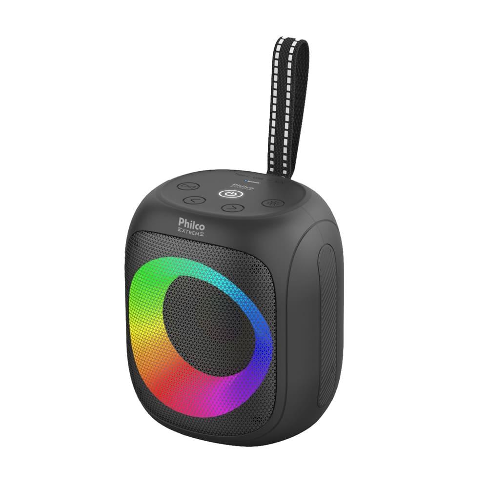 Caixa de Som Speaker Philco PBS30 com Bluetooth, Radio FM, Resistência à água IPX5, 1.800 mAh e Iluminação LED - 30W - 1