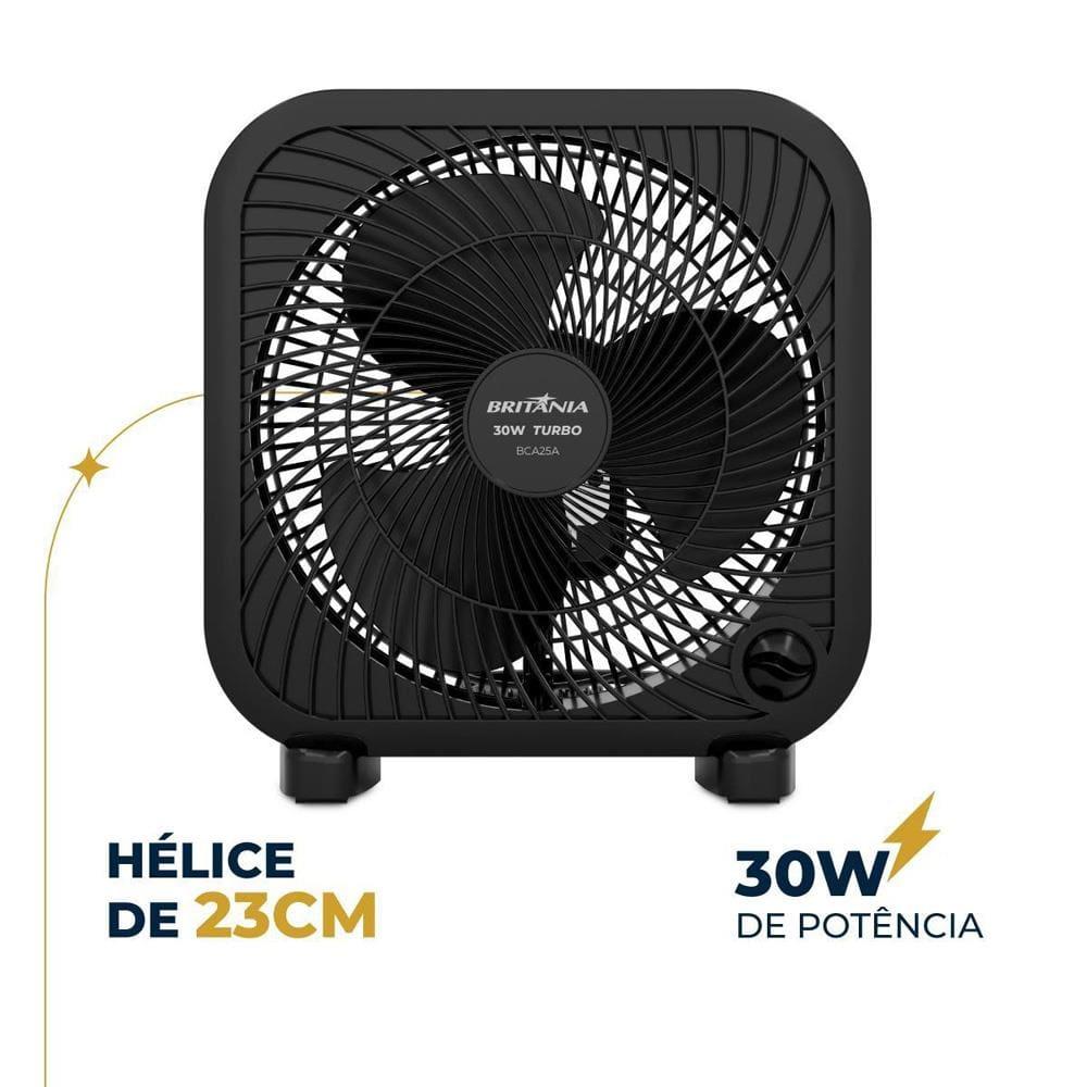 Ventilador Circulador de Ar Britânia BCA25A com 3 Velocidades e 30W de Potência – Preto - 9