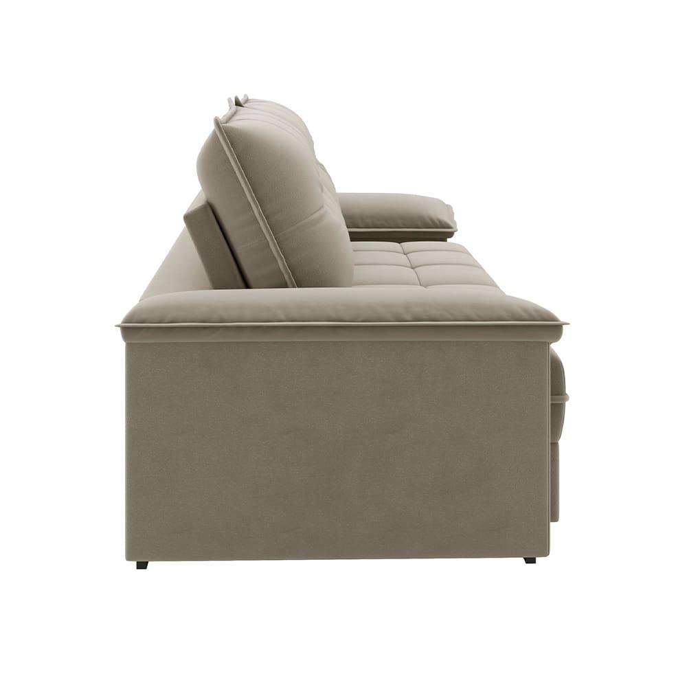 Sofá Retrátil e Reclinável 4 Lugares 2,60m Revestimento Suede com Molas Ensacadas Luizzi California Soft - 4