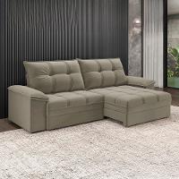 Sofá Retrátil e Reclinável 4 Lugares 2,60m Revestimento Suede com Molas Ensacadas Luizzi California Soft - 1