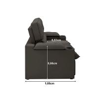 Sofá 3 Lugares Luizzi Liverpool Slim com Assento Retrátil e Reclinável, Revestido em Suede - 210cm de Largura - 6