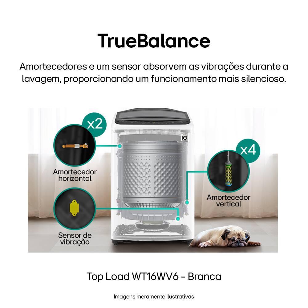 Lavadora de Roupas LG Automática WT16WV6 com Inteligência Artificial AIDD e Porta com Fechamento Suave 16kg - Branca - 14
