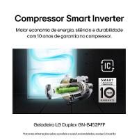 Geladeira LG Frost Free GN-B452PFF Duplex com Tecnologia Smart Inverter, Linear Cooling e DoorCooling Inox Look - 461 litros - 7