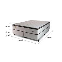 Cama Box Bipartida Queen Size Hellen Malta Linho com Molas Ensacadas e Espuma D26 66x158x198 cm – Bege - 4