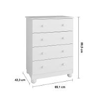 Berço Americano + Cômoda Infantil Peroba Duda Plus com 4 Gavetas - 65,1cm de largura