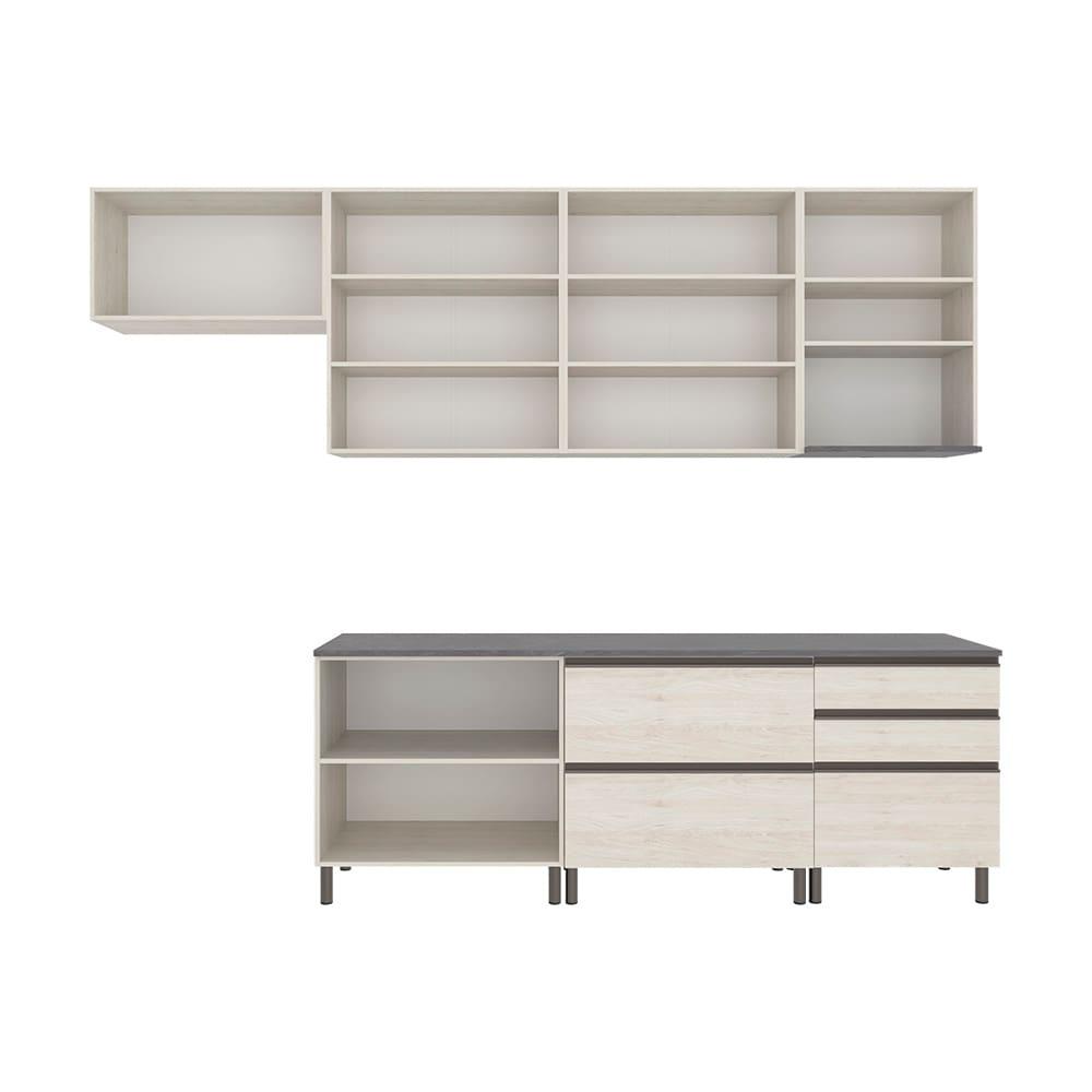 Cozinha Completa Bartira Cristal com 10 Portas, 5 Gavetas, 9 Prateleiras e Bancada Gourmet - 300cm de Largura - 3