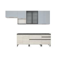 Cozinha Completa Bartira Cristal 300cm com 8 Portas 5 Gavetas e Nicho Micro-ondas - 2