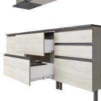 Cozinha Completa Bartira Cristal 300cm com 8 Portas 5 Gavetas e Nicho Micro-ondas - 5