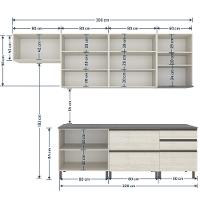 Cozinha Completa Bartira Cristal 300cm com 8 Portas 5 Gavetas e Nicho Micro-ondas - 6