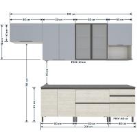 Cozinha Completa Bartira Cristal 300cm com 8 Portas 5 Gavetas e Nicho Micro-ondas - 7