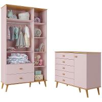 Guarda-Roupa Bartira Ternura com 5 Nichos, 2 Portas, 2 Gavetas + Cômoda Bartira Ternura com 5 Gavetas e 1 Porta - 3