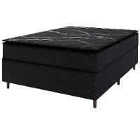 Cama Box de Casal Umaflex New Itália Black com Molas Ensacadas, Revestimento em Jacquard e Pillow Top D26 63X138X188cm - Preto - 2
