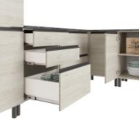 Cozinha Bartira Cristal com 14 Portas, 3 Gavetas, 13 Prateleiras e Nicho para Micro-ondas - 301,8cm de Largura - 5