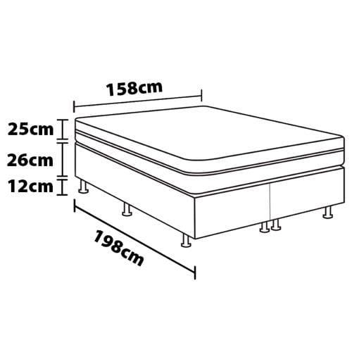Cama Box Queen Size Umaflex New Itália com Molas Ensacadas e Pillow Top D26 - 63x158x198cm - Branco/Marrom - 8